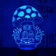 Gomba házikó 7 színű 3D led lámpa
