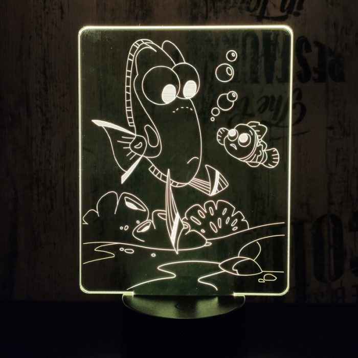 Halacska 7 színű 3D led lámpa