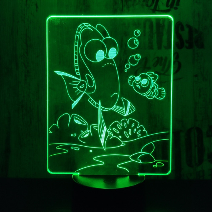 Halacska 7 színű 3D led lámpa