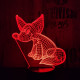 Róka 2  7 színű 3D led lámpa