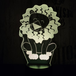 Oroszlán2  7 színű  3D led lámpa