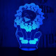 Oroszlán2  7 színű  3D led lámpa
