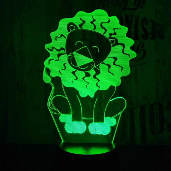 Oroszlán2  7 színű  3D led lámpa