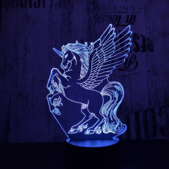 Nagy pegazus 2  7 színű 3D led lámpa