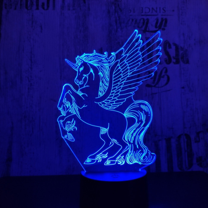 Nagy pegazus 2  7 színű 3D led lámpa