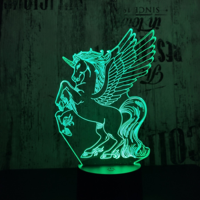 Nagy pegazus 2  7 színű 3D led lámpa