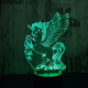 Nagy pegazus 2  7 színű 3D led lámpa