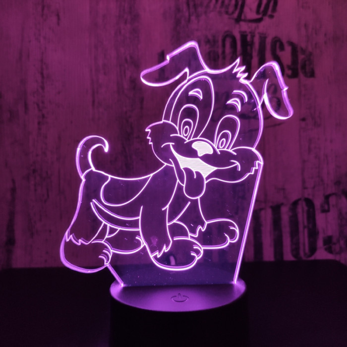 Kölyök Kutya 7 színű  3D led lámpa