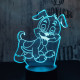 Kölyök Kutya 7 színű  3D led lámpa