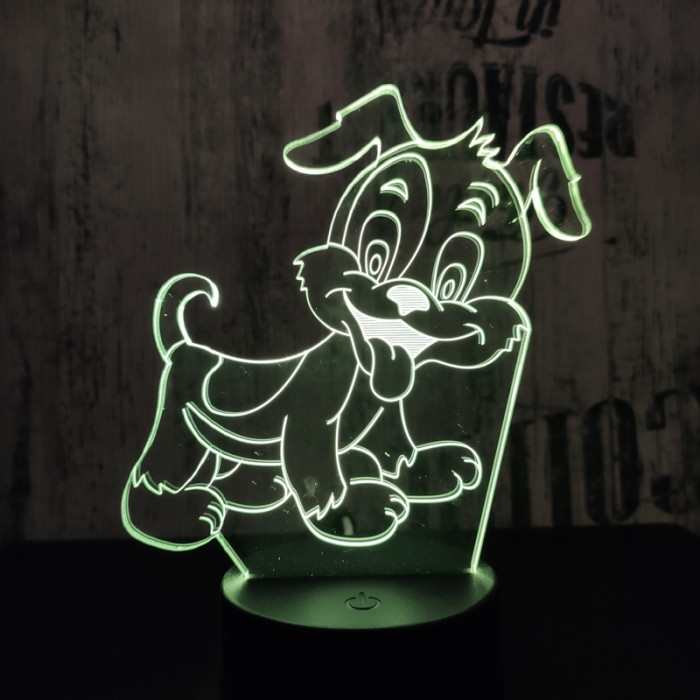 Kölyök Kutya 7 színű  3D led lámpa