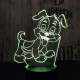 Kölyök Kutya 7 színű  3D led lámpa