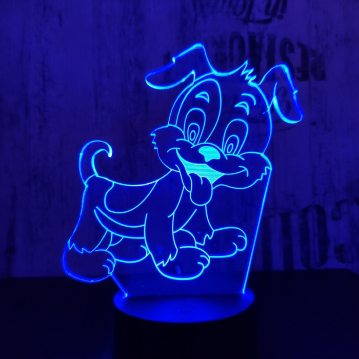 Kölyök Kutya 7 színű  3D led lámpa
