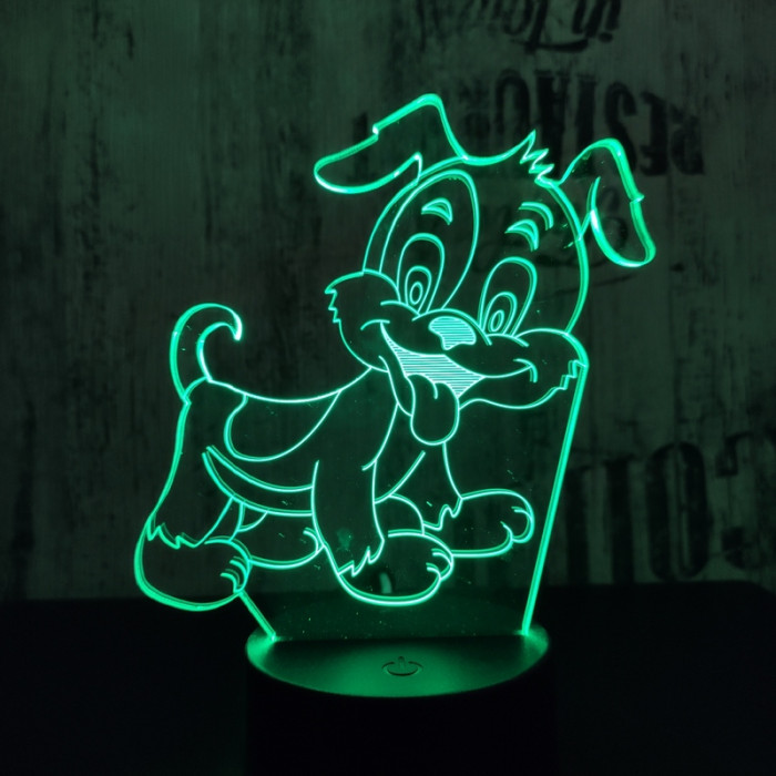 Kölyök Kutya 7 színű  3D led lámpa