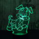 Kölyök Kutya 7 színű  3D led lámpa