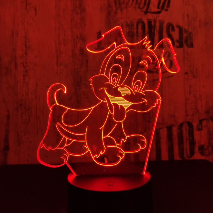 Kölyök Kutya 7 színű  3D led lámpa
