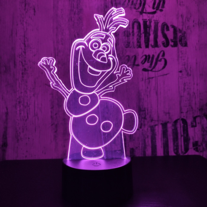 Hóember 7 színű 3D led lámpa