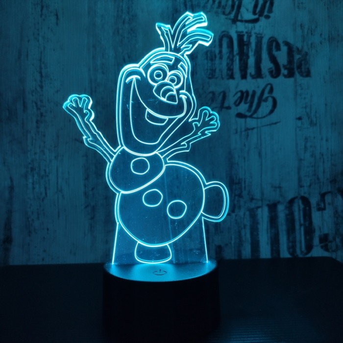 Hóember 7 színű 3D led lámpa