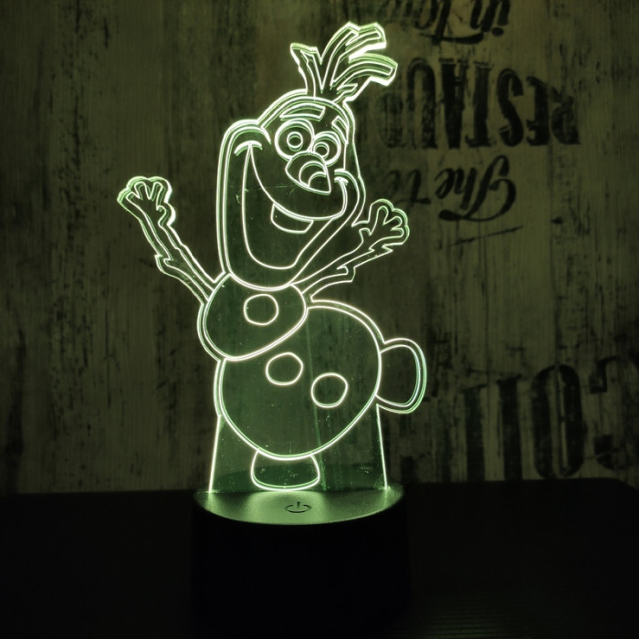 Hóember 7 színű 3D led lámpa