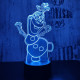 Hóember 7 színű 3D led lámpa