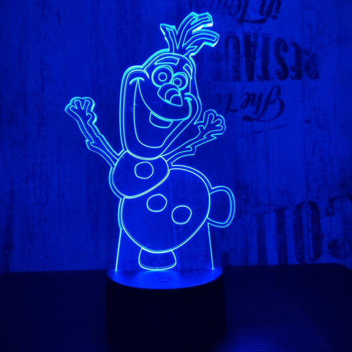 Hóember 7 színű 3D led lámpa