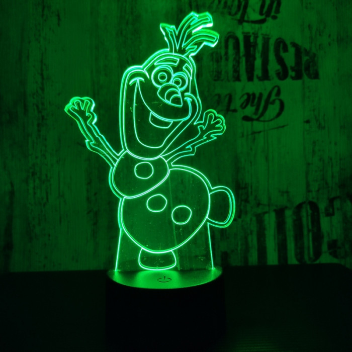 Hóember 7 színű 3D led lámpa
