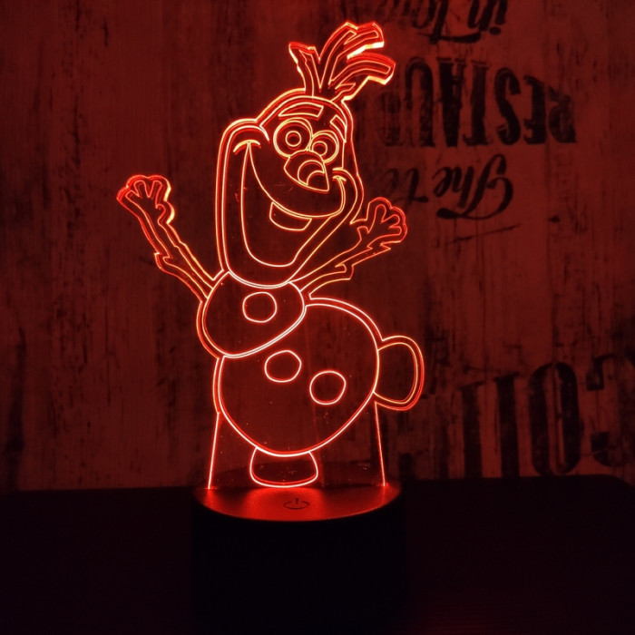 Hóember 7 színű 3D led lámpa