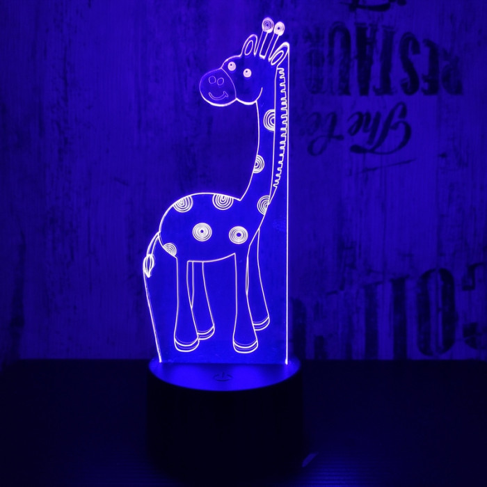 Zsiráf Bébi 7 színű 3D led lámpa