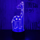 Zsiráf Bébi 7 színű 3D led lámpa