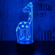 Zsiráf Bébi 7 színű 3D led lámpa