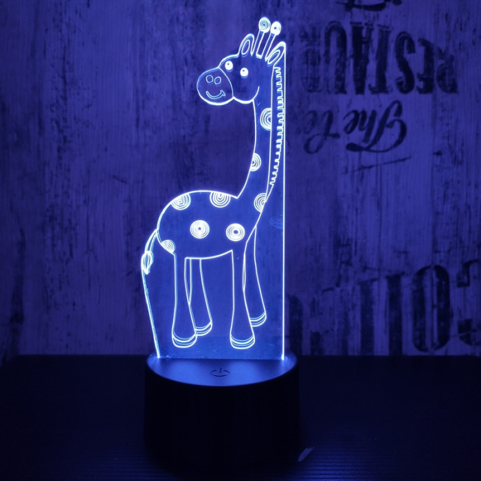 Zsiráf Bébi 7 színű 3D led lámpa