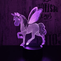 Kicsi pegazus 7 színű 3D led lámpa