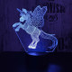 Ágaskodó pegazus 7 színű 3D led lámpa