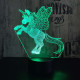 Ágaskodó pegazus 7 színű 3D led lámpa