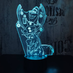 Hóember és Szarvas 7 színű 3D led lámpa