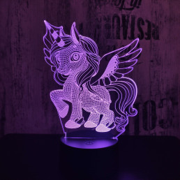 Kicsi Pegazus 2  7 színű  3D led lámpa