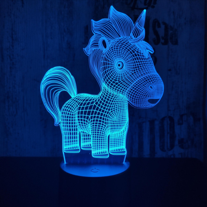 Egyszarvú baby 7 színű 3D led lámpa