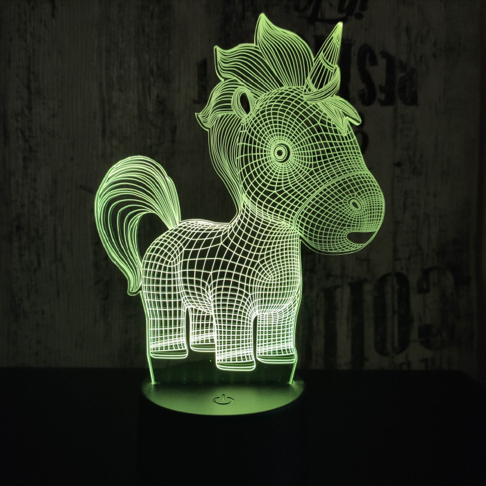 Egyszarvú baby 7 színű 3D led lámpa
