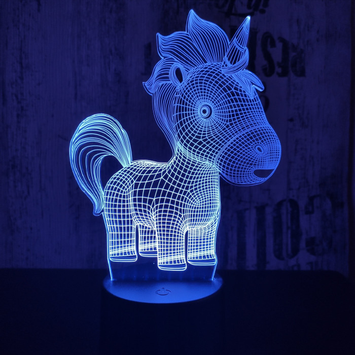 Egyszarvú baby 7 színű 3D led lámpa