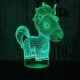Egyszarvú baby 7 színű 3D led lámpa