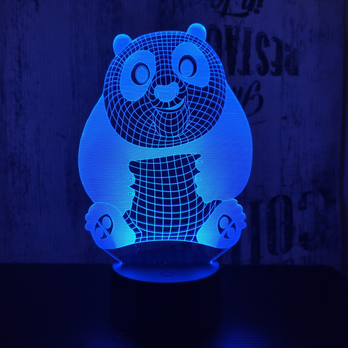 Nagy Panda  7 színű 3D led lámpa