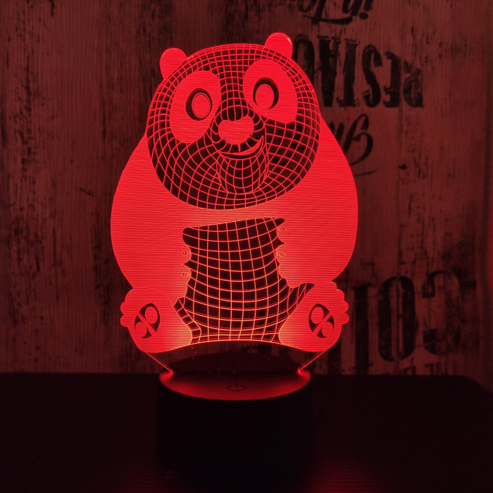 Nagy Panda  7 színű 3D led lámpa