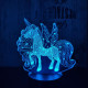 Csillagos pegazus 7 színű 3D led lámpa