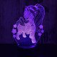 Csillagos kicsi Pegazus 7 színű 3D led lámpa