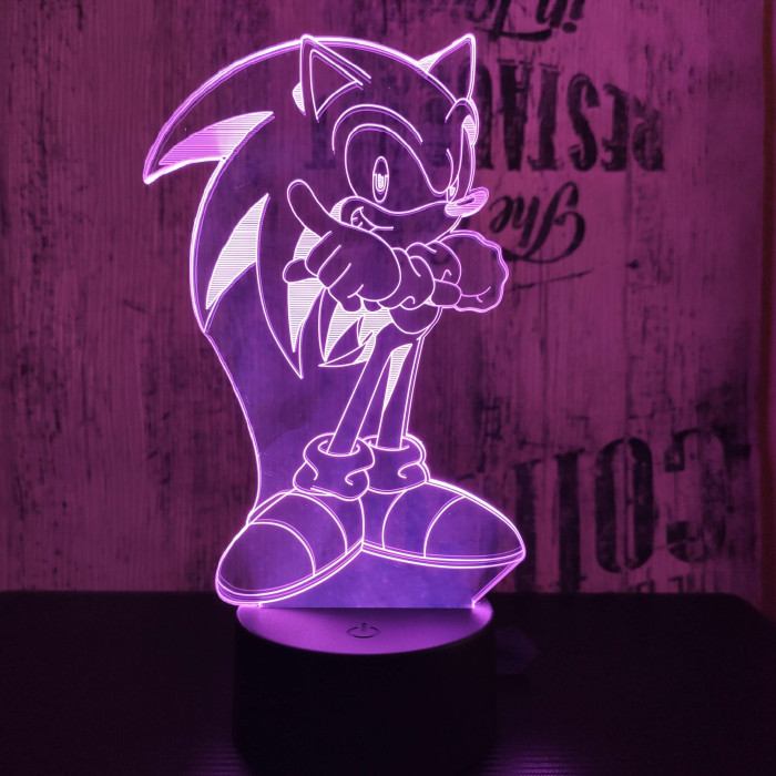 Sündisznó 7 színű 3D led lámpa