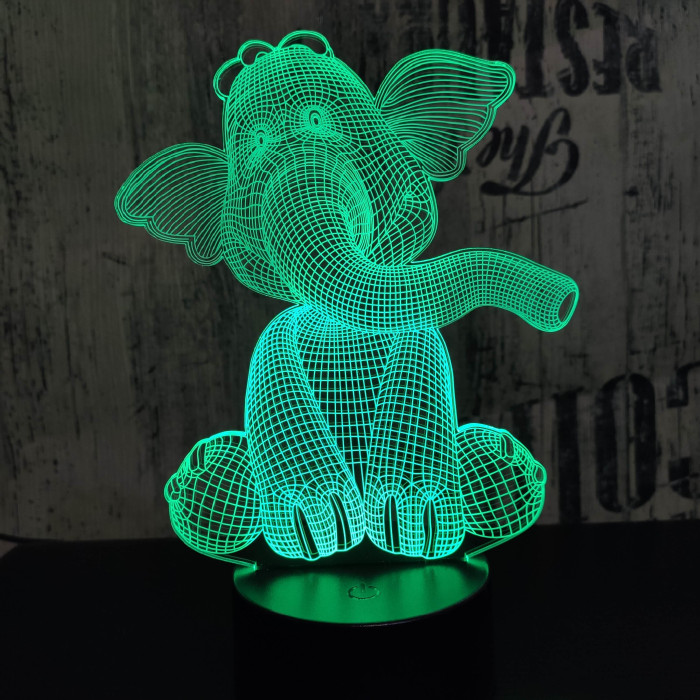 Elefánt bébi 7 színű 3D led lámpa
