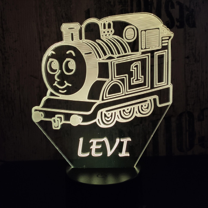 Mozdony  7 színű 3D led lámpa