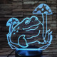 Béka a gomba alatt 7 színű 3D led lámpa