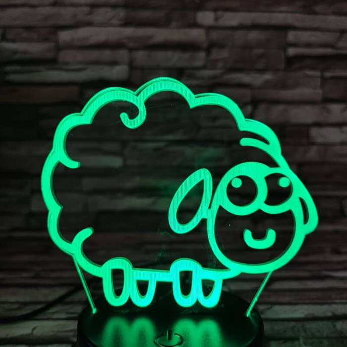 Bárány  7 színű 3D led lámpa