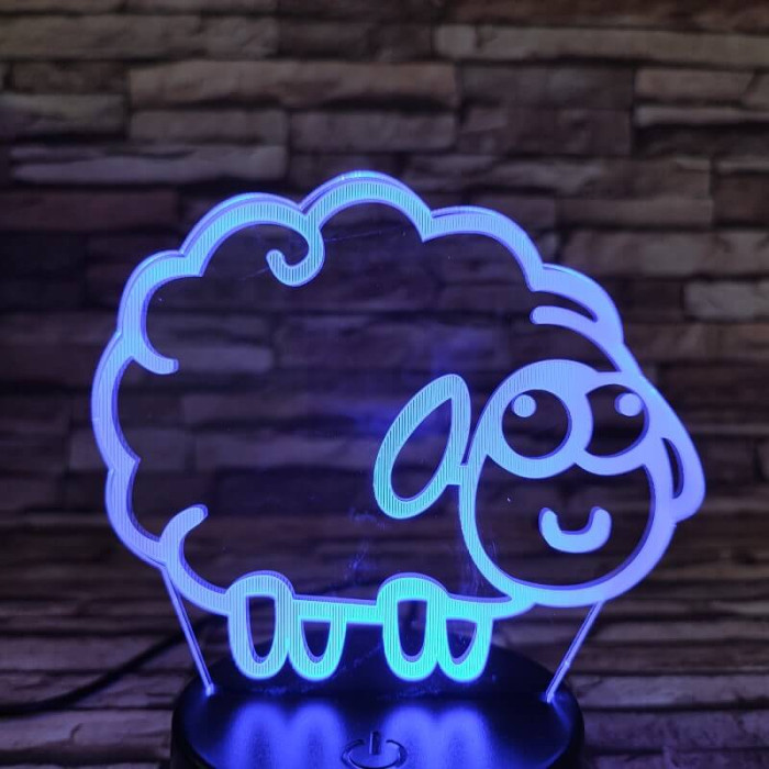 Bárány  7 színű 3D led lámpa