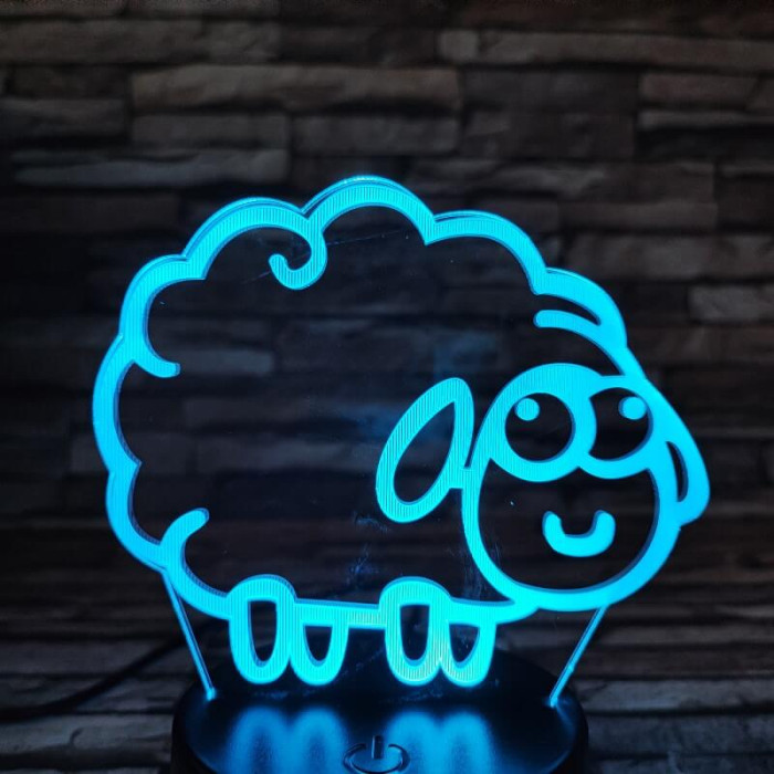 Bárány  7 színű 3D led lámpa